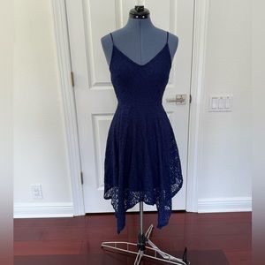 Express blue crochet lace dress